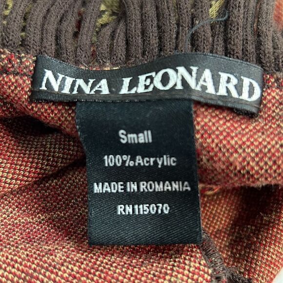 Nina Leonard Brown, red and Tan plaid Fringed Scarf - Picture 10 of 11